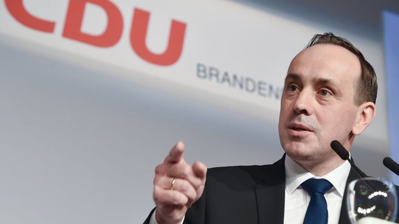 Ingo Senftleben spricht im Mai auf dem Landesparteitag der Brandenburger CDU.