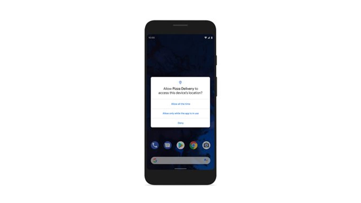 Präziser Umgang mit Standortdaten: Nutzer von Mobiltelefonen mit Android 10 können festlegen, dass eine App nur in jenen Momenten auf den Aufenthaltsort zugreifen darf, in denen sie benutzt wird.