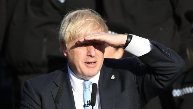Premier Boris Johnson am Donnerstag bei einer Rede in West Yorkshire.