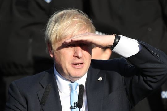 Premier Boris Johnson am Donnerstag bei einer Rede in West Yorkshire.