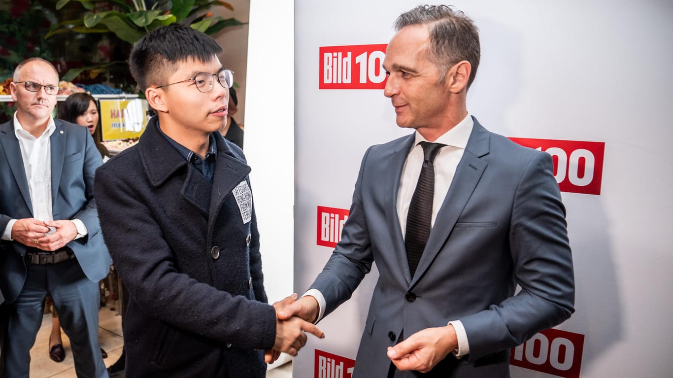 Joshua Wong (l) und Heiko Maaß: Der Aktivist und der Außenminister haben sich auf einem Event in Berlin getroffen.