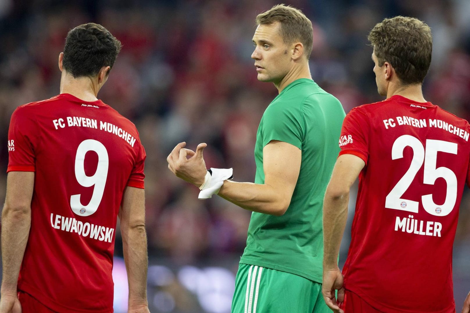 Robert Lewandowski, Manuel Neuer und Thomas Müller (v.l.n.r.): Alle drei Spieler gehören zum Mannschaftsrat des FC Bayern.