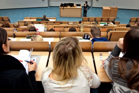 Studenten der Universität Rostock verfolgen eine Vorlesung.