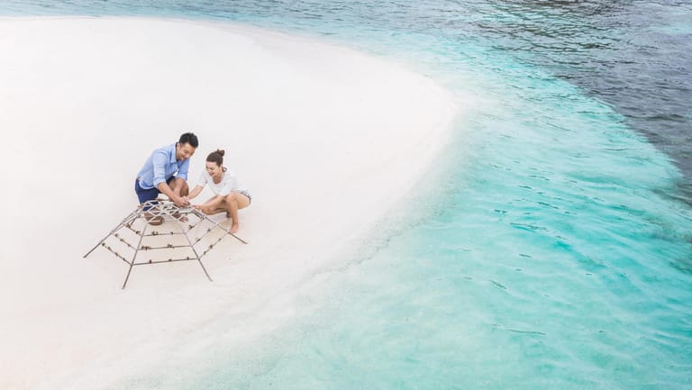 Korallenrahmen im Club Med Kani auf den Malediven: Damit haben die Gäste die Möglichkeit, der Umwelt zu helfen.