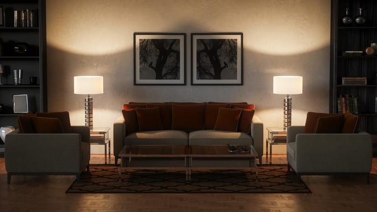 Tischlampen: Stilvolle Beleuchtung macht das Wohnzimmer zu einem Wohlfühlort.