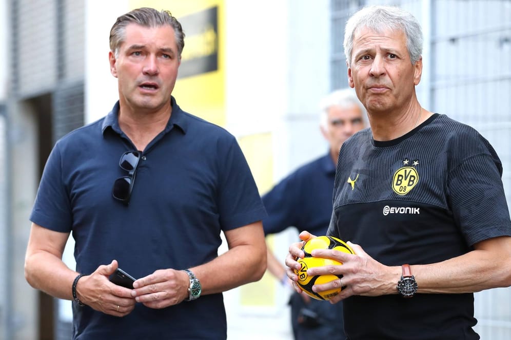 Sportdirektor Michael Zorc (l.) und Trainer Lucien Favre: Beim BVB häufen sich die Berichte über Meinungsverschiedenheiten.