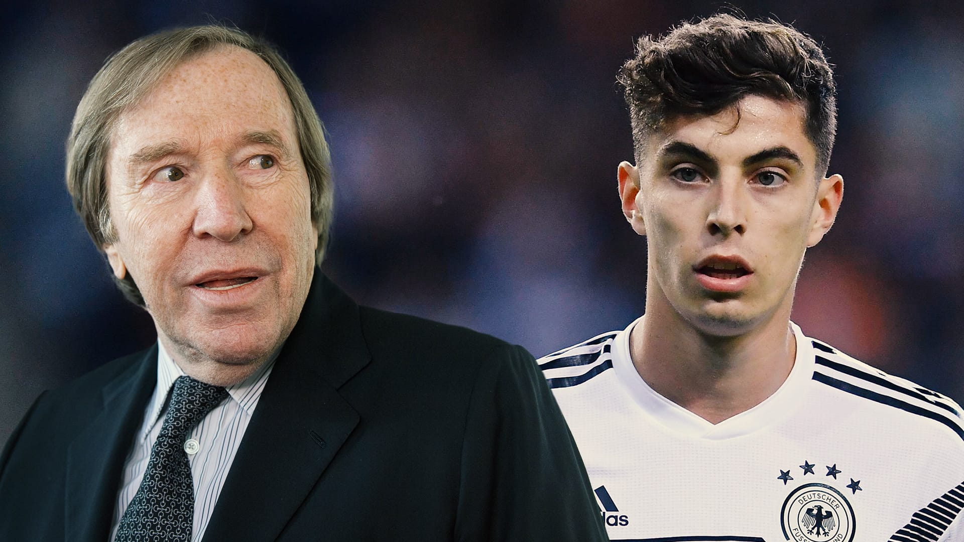 Von Legende zu Talent: Günter Netzer hat sich zu den jüngsten Leistungen des Leverkuseners Kai Havertz (r.) geäußert. Von Legende zu Talent: Günter Netzer hat sich zu den jüngsten Leistungen des Leverkuseners Kai Havertz (r.) geäußert.