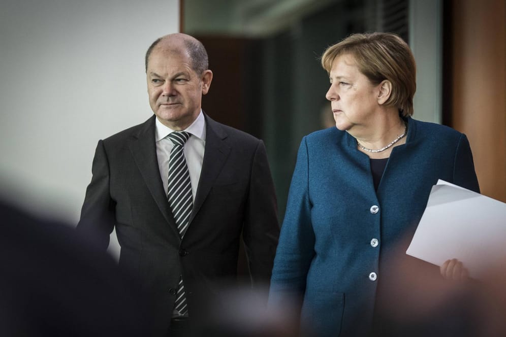 Bundeskanzlerin Angela Merkel und Finanzminister Olaf Scholz: Zwischen SPD und Union gibt es nach zahlreiche Streitpunkte beim Klimaschutz.