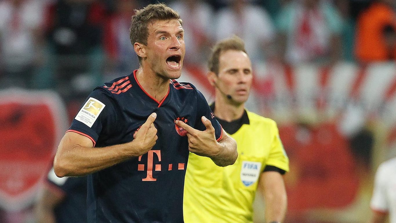 Hadernder Bayern-Star: Thomas Müller war mit dem Punkt in Leipzig nicht wirklich zufrieden.