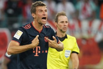 Hadernder Bayern-Star: Thomas Müller war mit dem Punkt in Leipzig nicht wirklich zufrieden.