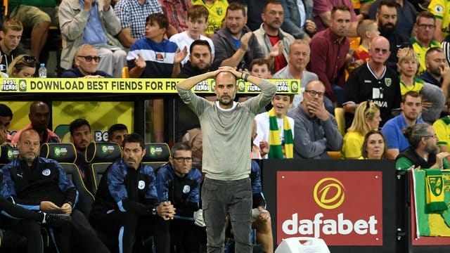 Musste mit Man City die erste Saisonniederlage quittieren: Pep Guardiola. Musste mit Man City die erste Saisonniederlage quittieren: Pep Guardiola.