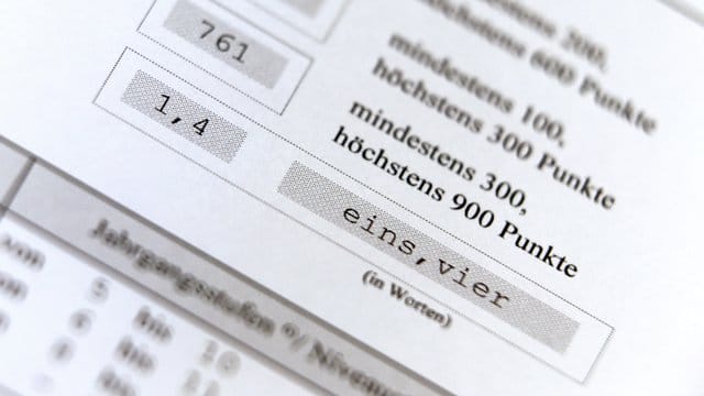 Ein Anbitureugnis mit der Durchschnittsnote 1,4.