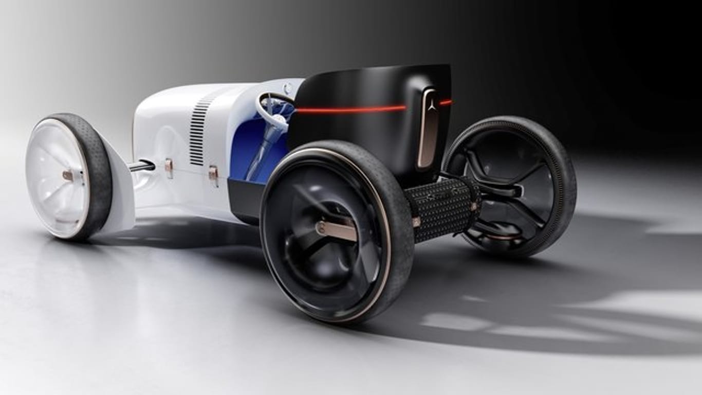 Der Vision Mercedes Simplex könnte theoretisch mit elektrischen Radnabenmotoren fahren, ist aber eine reine Designstudie.