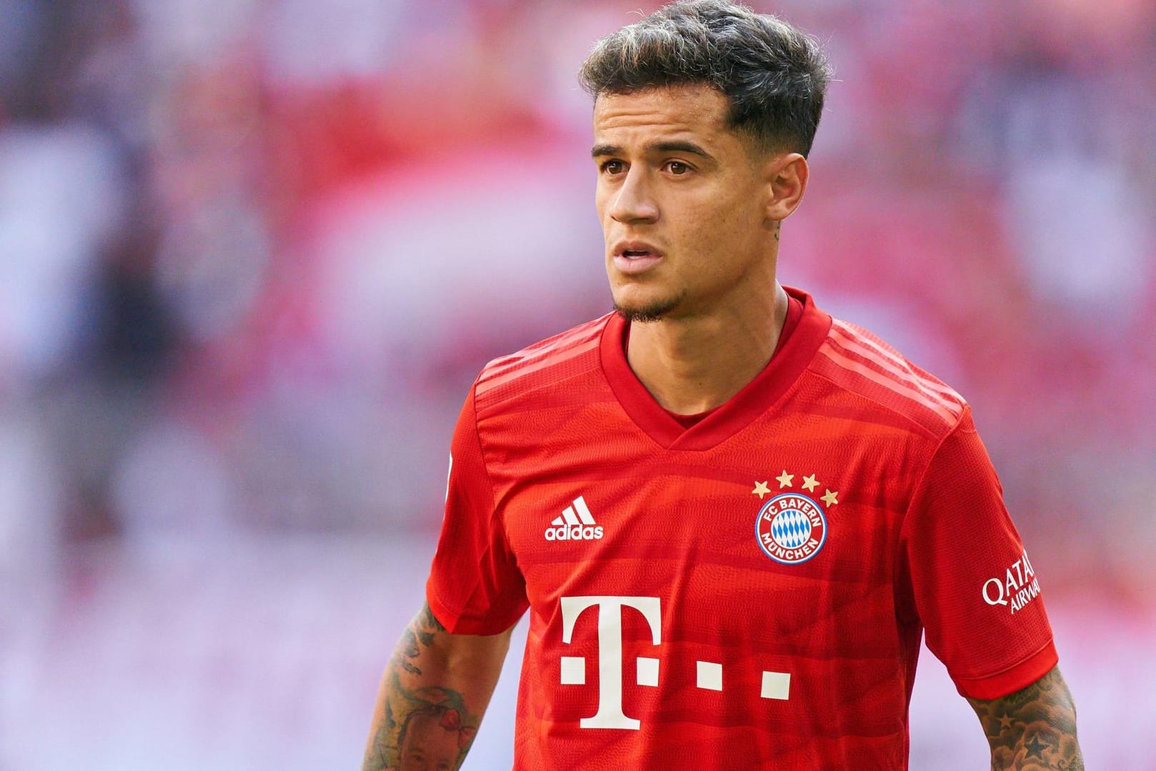 Wieder in Rot: Philippe Coutinho im Bayern-Trikot. Für den FC Liverpool spielte der Brasilianer von 2013 bis 2018.