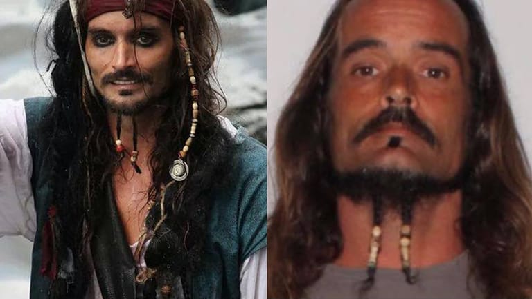 Links der von Johnny Depp verkörperte Jack Sparrow aus "Fluch der Karibik", rechts Josh Hensley: Auch am Tag des Unglücks trug Hensley das Piratenkostüm.