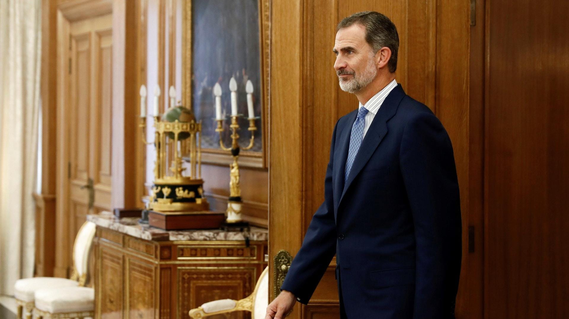 König Felipe VI. im Zarzuela-Palast König Felipe VI. im Zarzuela-Palast