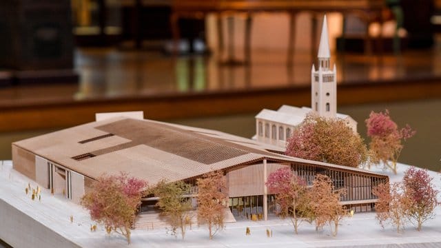 Das Modell des Siegerentwurfs des Basler Architekturbüros Herzog und de Meuron für das Museum des 20. Das Modell des Siegerentwurfs des Basler Architekturbüros Herzog und de Meuron für das Museum des 20.