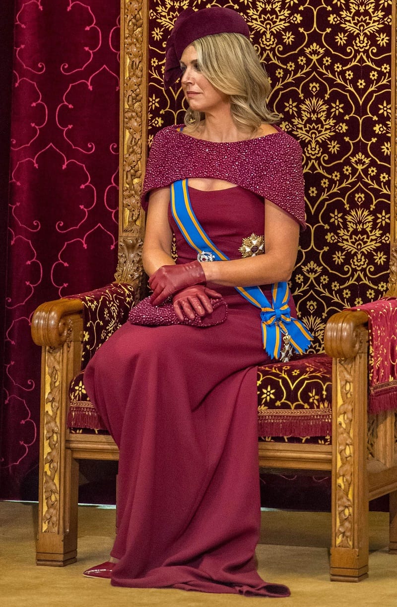 Königin Máxima in einem Kleid ihres Lieblingsschneiders Jan Taminiau.