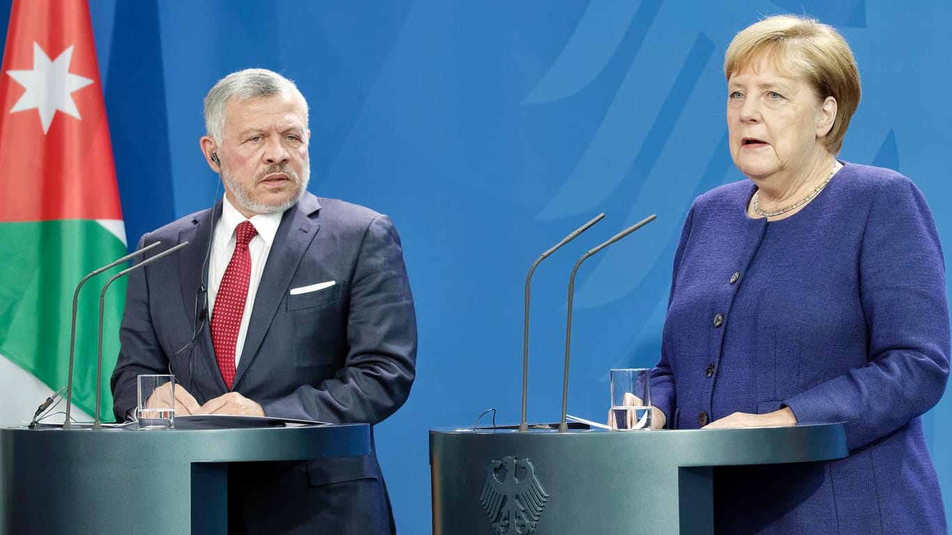 Angela Merkel und Abdullah II. im Kanzleramt.