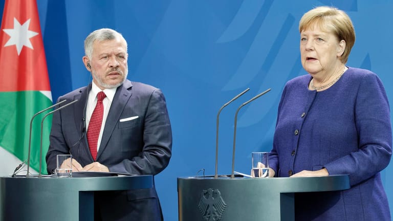 Angela Merkel und Abdullah II. im Kanzleramt.