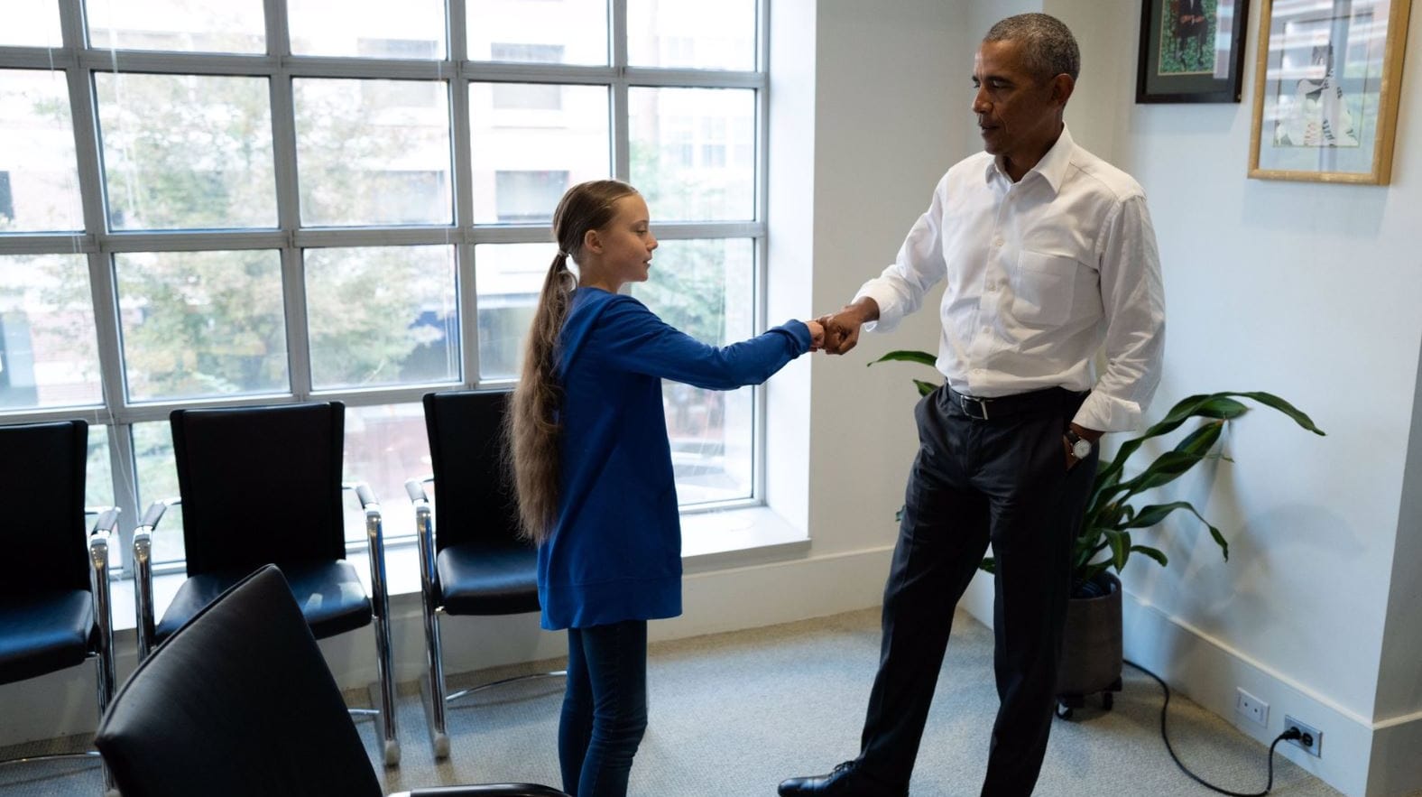 Barack Obama empfängt Klima-Aktivistin Greta Thunberg in den USA.