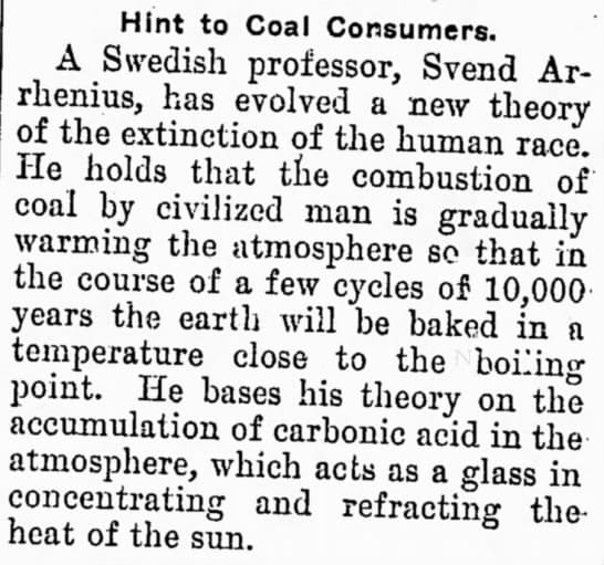 Aussterben in einigen Zehntausend Jahren: Ein Artikel von 1902 prophezeit eine katastrophale Erwärmung.