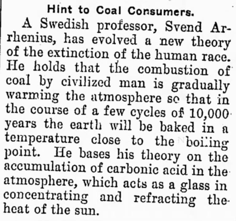 Aussterben in einigen Zehntausend Jahren: Ein Artikel von 1902 prophezeit eine katastrophale Erwärmung.