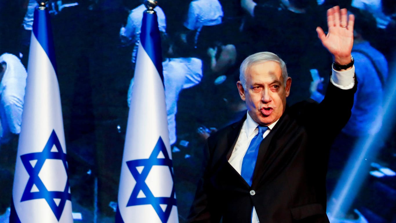 Israels Premierminister Benjamin Netanjahu nach der Wahl am Dienstagabend: "Wir wollen keine Einheitsregierung!"