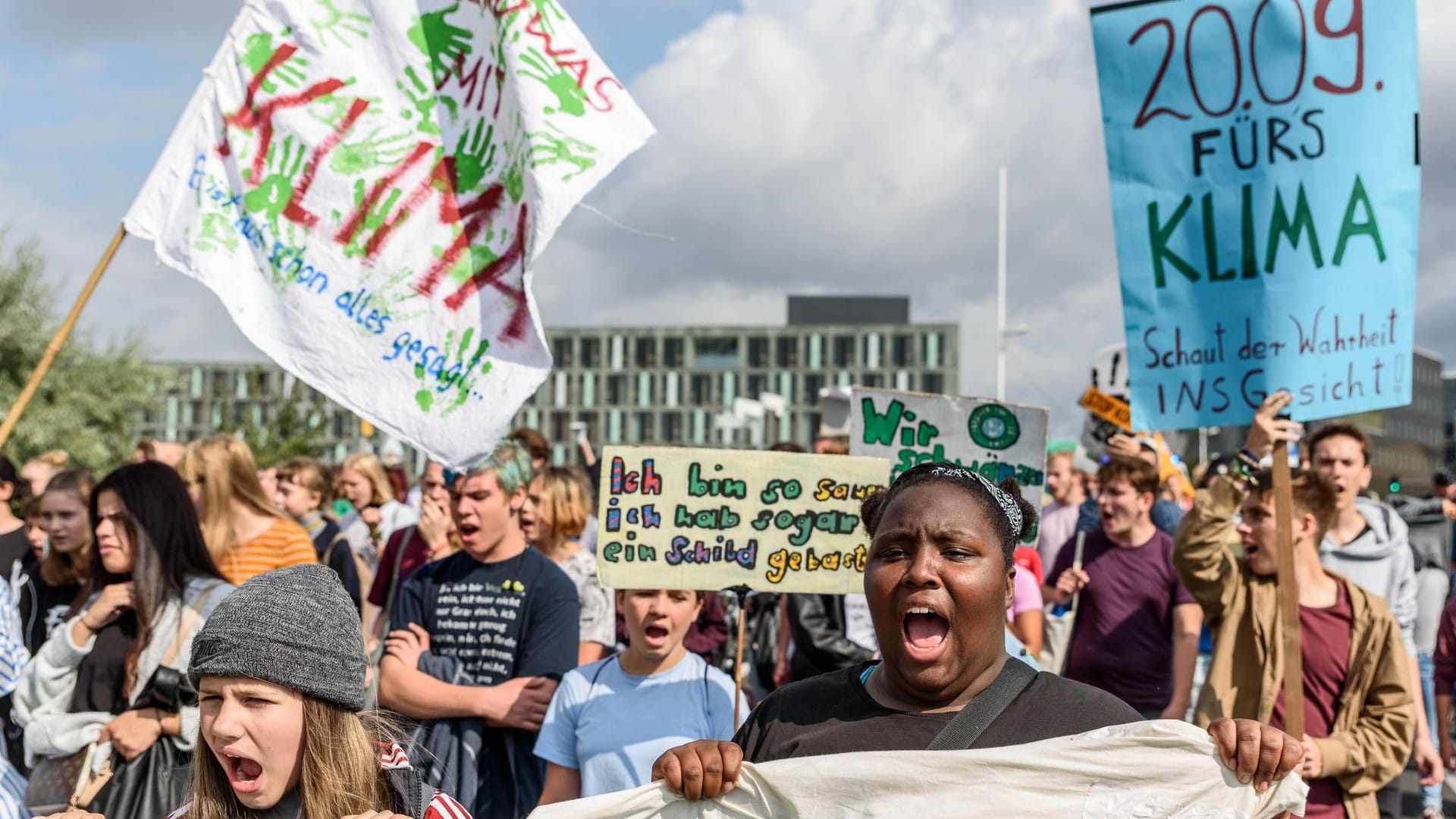 Fridays-for-future-Demonstranten in Berlin.