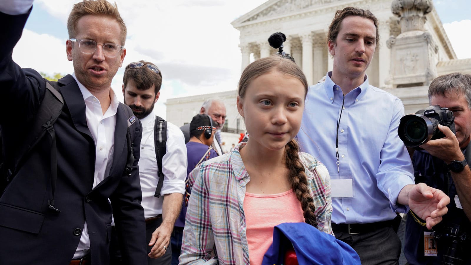 Greta Thunberg bei einer Kundgebung vor dem Supreme Court: Die Themen Klimakrise und Umweltschutz leiden in den USA unter dem vergifteten parteipolitischen Streit zwischen Donald Trump einerseits und Demokraten und weiten Teilen der Öffentlichkeit andererseits.