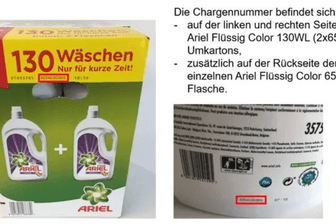 Ariel Color Waschmittel: P&G ruft Flüssigwaschmittel aus einigen Lidl Filialen zurück.