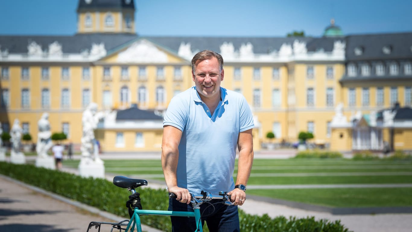 Citymanager Frank Theurer: Der Karlsruher ist gerne mit dem Fahrrad unterwegs.