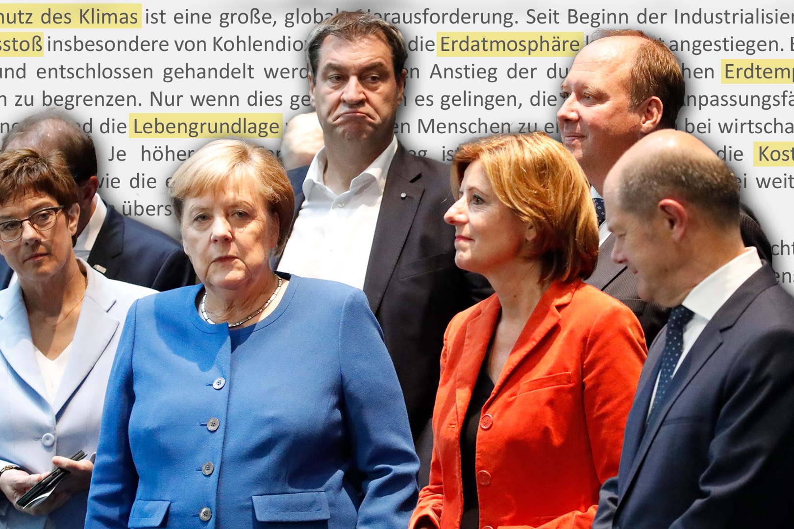 Die Kanzlerin präsentiert mit den anderen Mitgliedern des Koalitionsausschusses die Eckpunkte eines Klimaschutzplans: Vor allem der CO2-Preis ist erstaunlich niedrig.