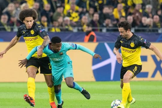 Fati (M) debütierte gegen Dortmund in der Champions League.