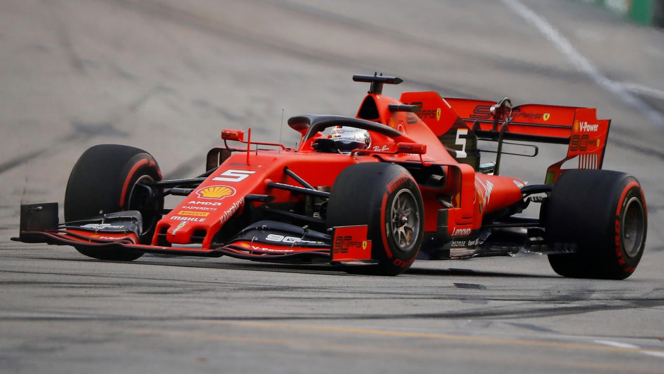 Starke Vorstellung: Sebastian Vettel auf der Strecke in Singapur.