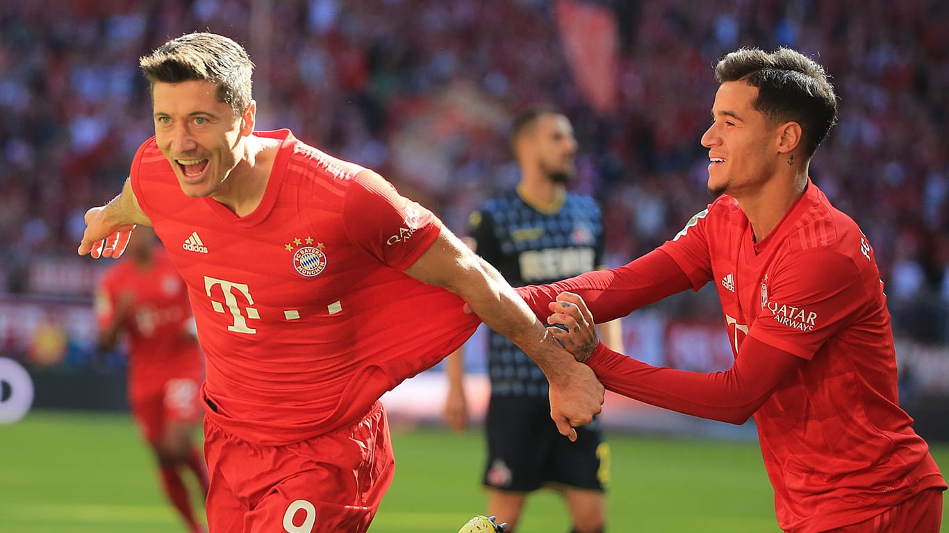 Zwei der Bayern-Torschützen gegen den 1. FC Köln: Robert Lewandowski und Philippe Coutinho.