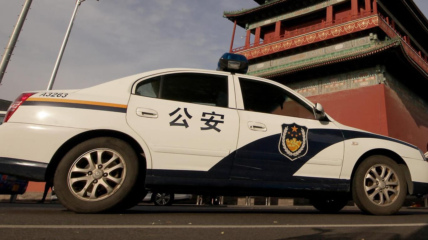 Chinesisches Polizeifahrzeug: Zehn Menschen kamen bei einem Lkw-Unfall ums Leben. (Archivbild)