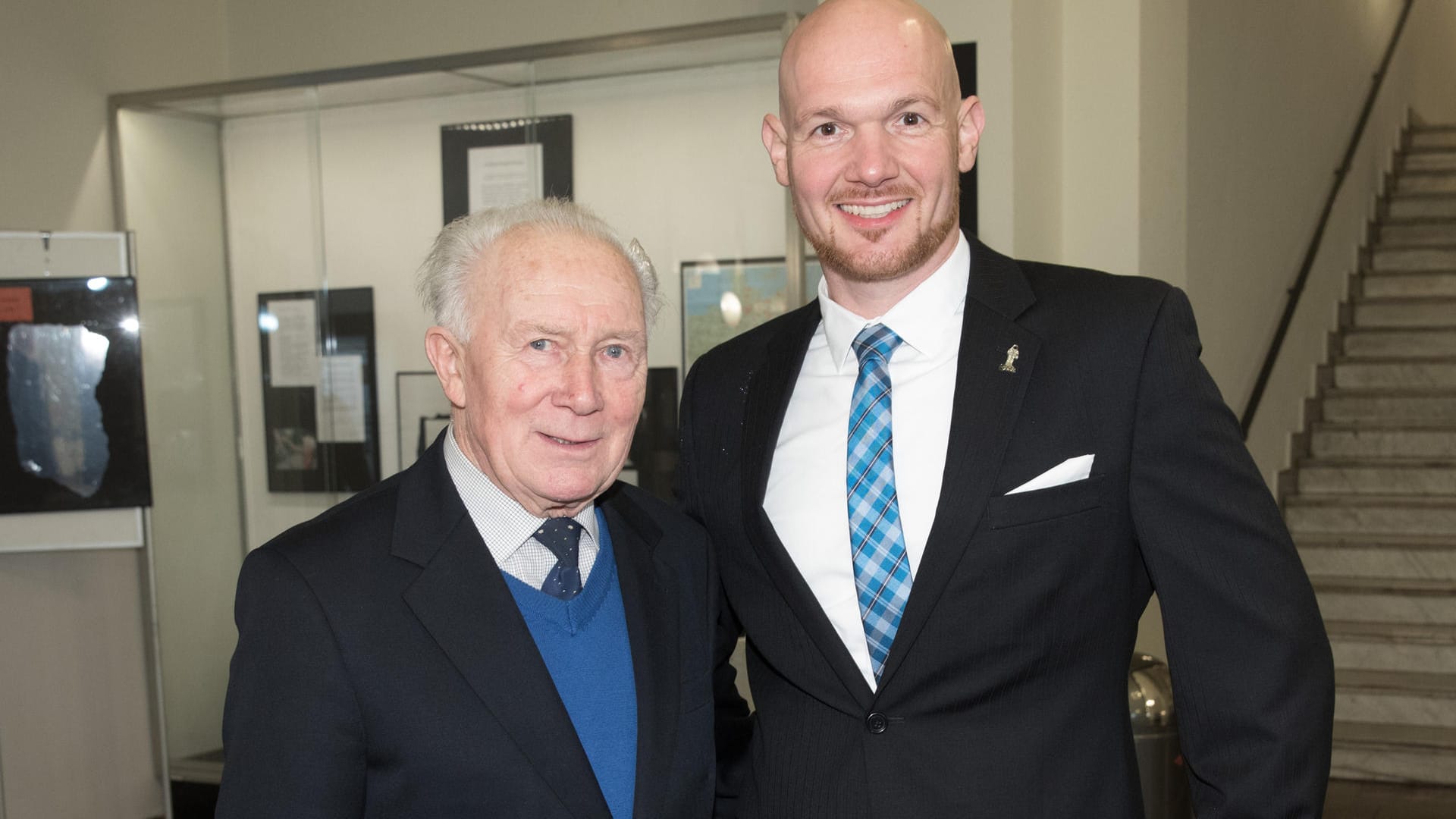 Kosmonaut Sigmund Jähn (l.) und Astronaut Alexander Gerst: "Ein äußerst fähiger junger Mann, ein gestandener Wissenschaftler."