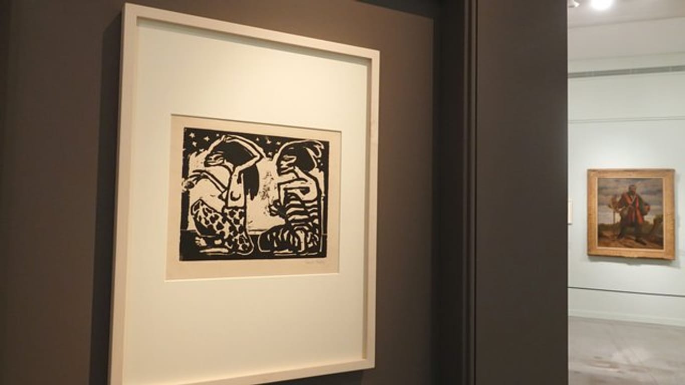 "Mann und Weibchen" von Emil Nolde in der Jerusalemer Gurlitt-Ausstellung.