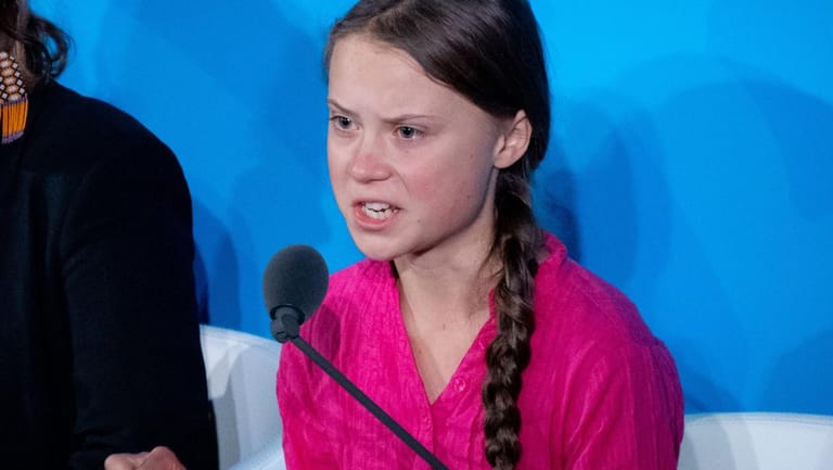 Greta Thunberg in New York: In ihrer Rede rechnete sie gnadenlos mit den Politikern ab.