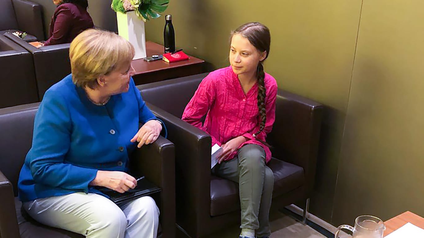 Bundeskanzlerin Angela Merkel (CDU) trifft sich am Rande des UN-Klimagipfels mit der Klimaaktivistin Greta Thunberg.