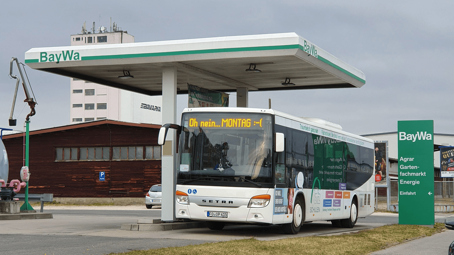 An einer Tankstelle in Bamberg.