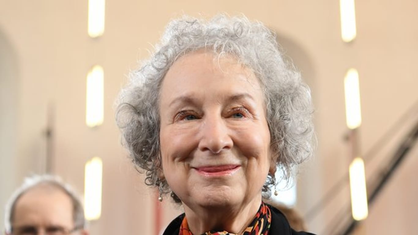 Margaret Atwood 2017 bei der Verleihung des Friedenspreises des Deutschen Buchhandels in der Paulskirche.