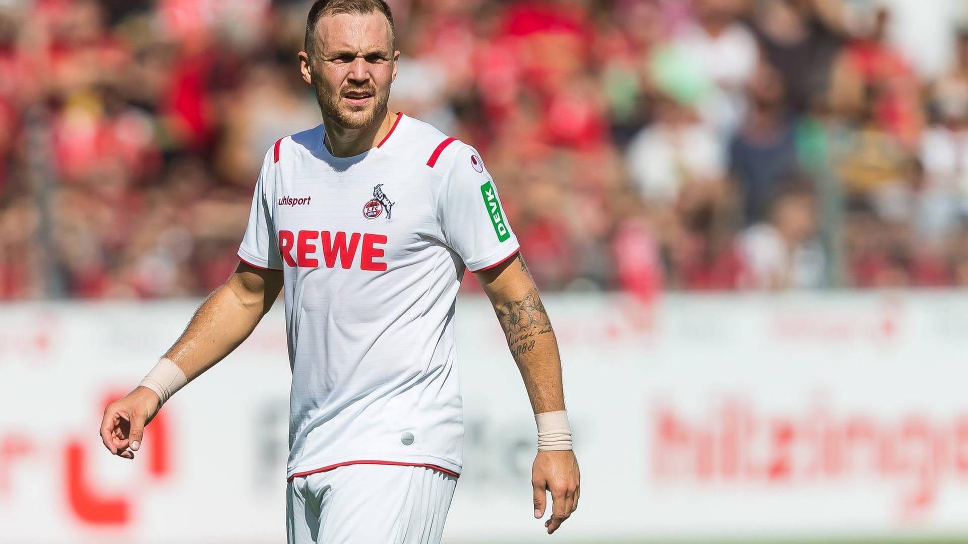 Rafael Czichos bei der Partie Köln gegen Freiburg Ende August: Noch ist unklar, ob er am Samstag gegen Hertha spielen wird.