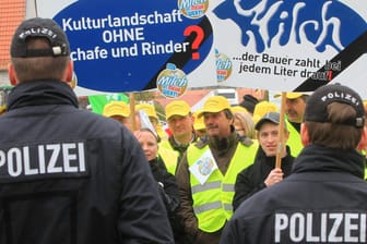 Landwirte demonstrierten bei einer früheren Agrarministerkonferenz: Auch in Mainz sind Proteste angekündigt.