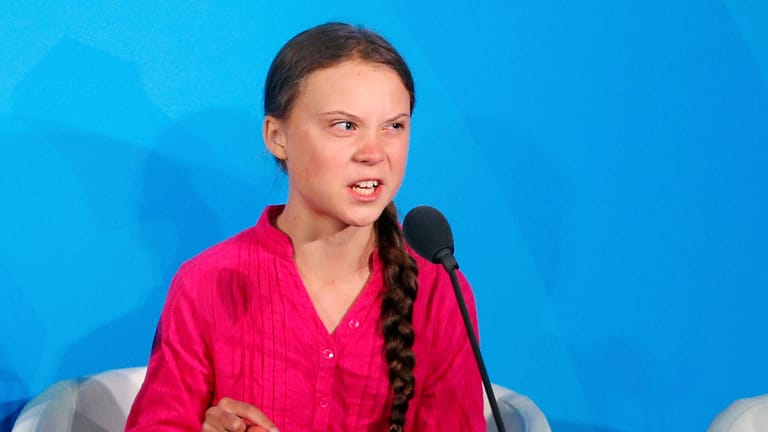 Greta Thunberg bei ihrer UN-Rede: Nun hat sie auf Twitter eine Botschaft an ihrer Kritiker verfasst.