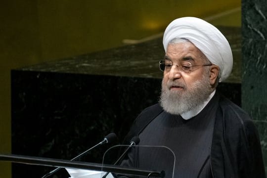 Irans Präsident Ruhani spricht vor der UN-Vollversammlung in New York.