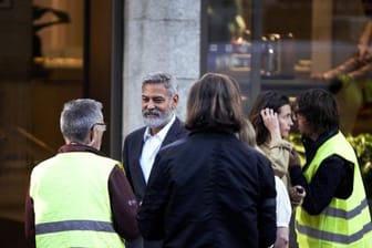 George Clooney am Rande von Dreharbeiten in Madrid.