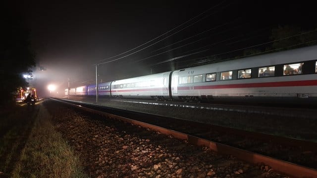Stillstand: Der liegengebliebene ICE bei Nauen in Brandenburg.