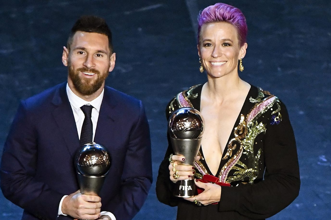 Lionel Messi und Megan Rapinoe: Sie erhielten die Einzelpreise bei der Weltfußballerwahl.
